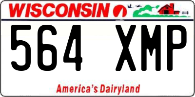 WI license plate 564XMP