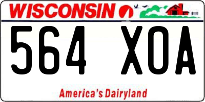 WI license plate 564XOA