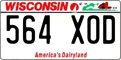 WI license plate 564XOD