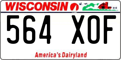 WI license plate 564XOF