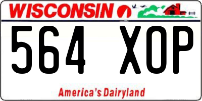 WI license plate 564XOP