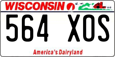 WI license plate 564XOS