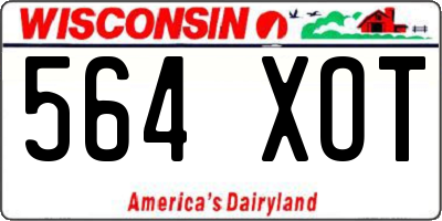WI license plate 564XOT