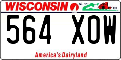 WI license plate 564XOW