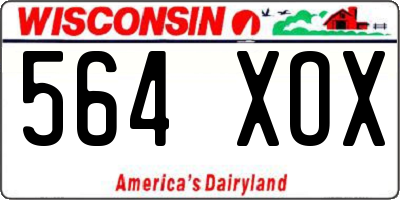 WI license plate 564XOX