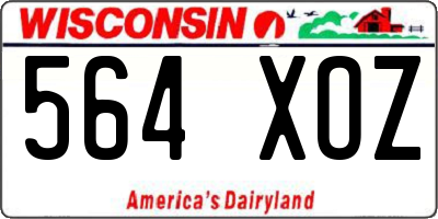 WI license plate 564XOZ
