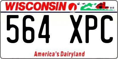 WI license plate 564XPC