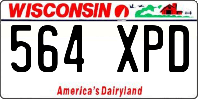 WI license plate 564XPD