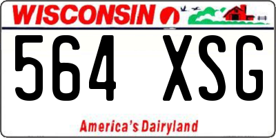 WI license plate 564XSG