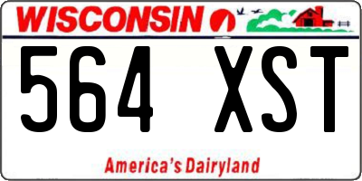 WI license plate 564XST