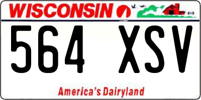 WI license plate 564XSV
