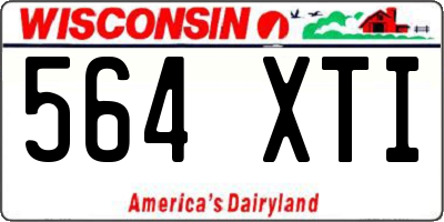 WI license plate 564XTI