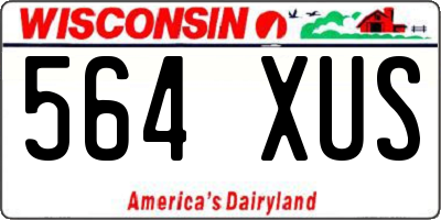 WI license plate 564XUS