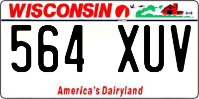 WI license plate 564XUV