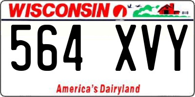 WI license plate 564XVY