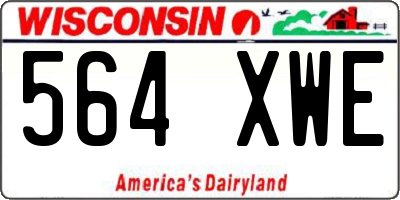 WI license plate 564XWE