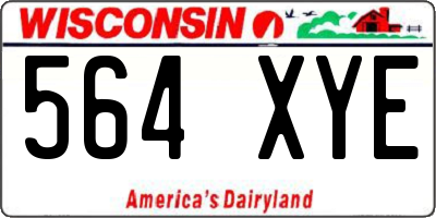 WI license plate 564XYE