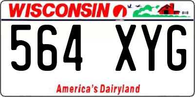 WI license plate 564XYG