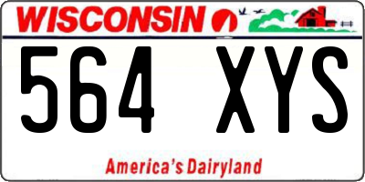 WI license plate 564XYS