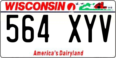 WI license plate 564XYV