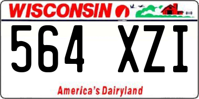 WI license plate 564XZI