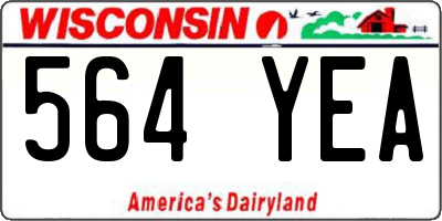 WI license plate 564YEA