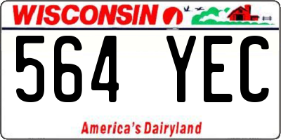 WI license plate 564YEC