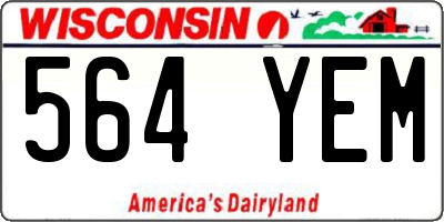 WI license plate 564YEM