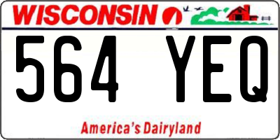 WI license plate 564YEQ