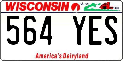 WI license plate 564YES