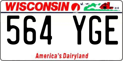 WI license plate 564YGE