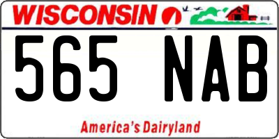 WI license plate 565NAB