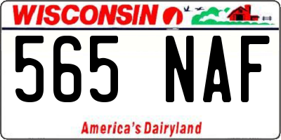WI license plate 565NAF