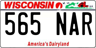 WI license plate 565NAR