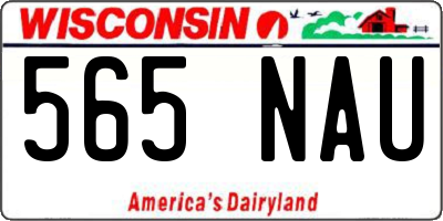 WI license plate 565NAU