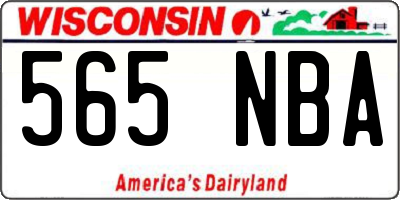 WI license plate 565NBA