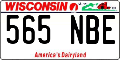 WI license plate 565NBE