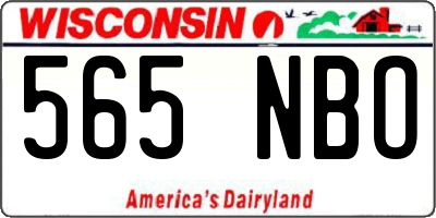 WI license plate 565NBO