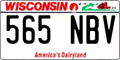 WI license plate 565NBV