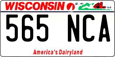 WI license plate 565NCA