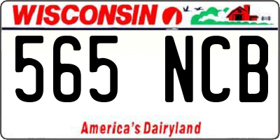 WI license plate 565NCB