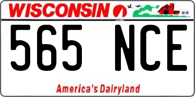 WI license plate 565NCE
