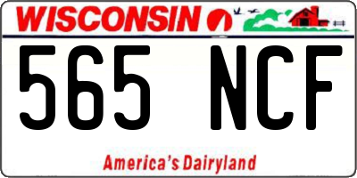 WI license plate 565NCF
