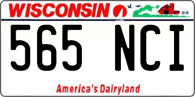 WI license plate 565NCI