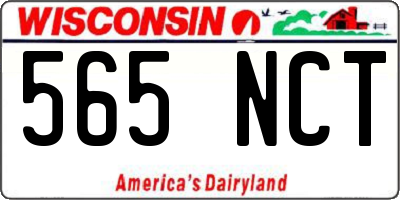 WI license plate 565NCT