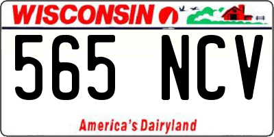 WI license plate 565NCV