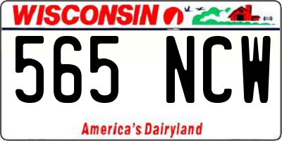 WI license plate 565NCW