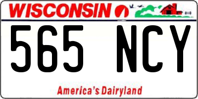 WI license plate 565NCY