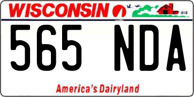 WI license plate 565NDA