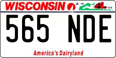 WI license plate 565NDE